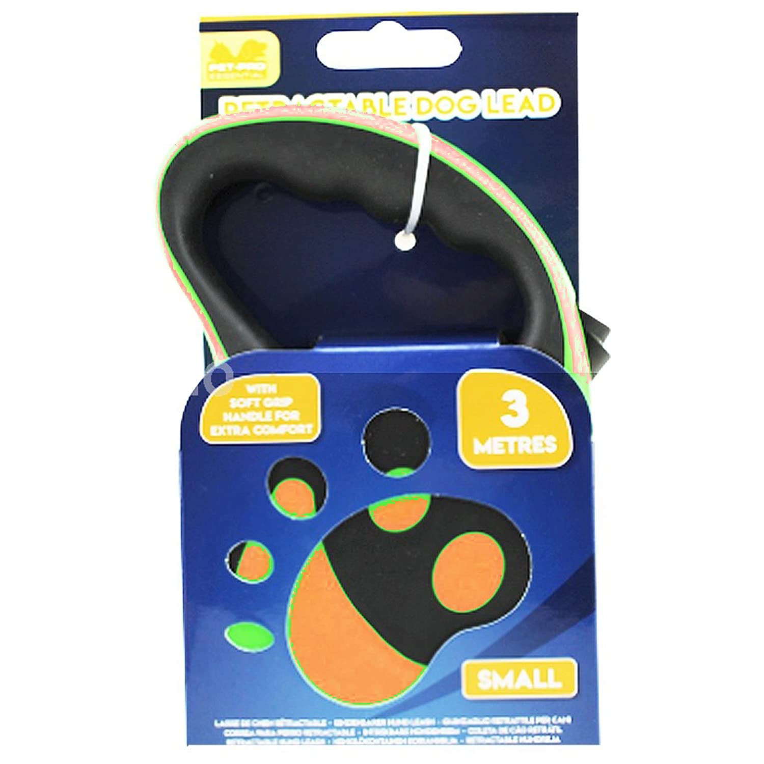 360° Tangle Free Retractable Dog Lead Anti Slip Handle With Easy Button Lock & Release Mechanism Extendable Dog Lead Up to 10 Feet Adjustable Length Long Nylon Ribbon Strong Leash Strap (Orange)