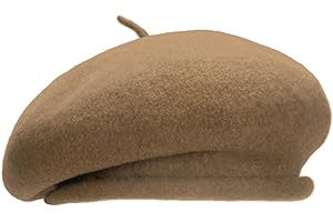 GEMISAN 100% Wool Beret Hats for Women Men,Classic French Hat,Adjustable Headband, Handmade Rolled Brim.