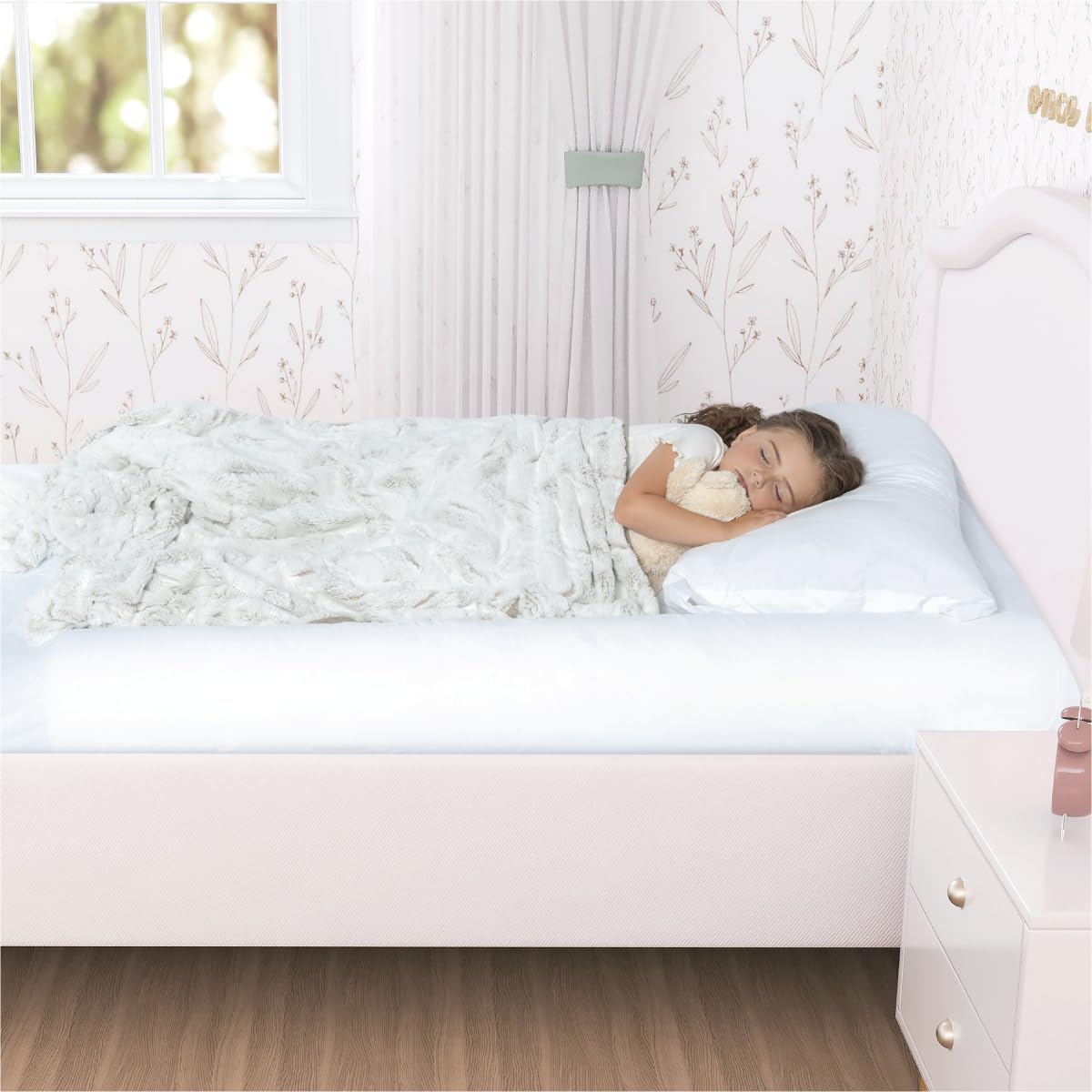 Milliard Bed Bumper Toddler Foam Bed Rail with Bamboo Washable Cover and Non-Slip Hypoallergenic Water Resistant, Kids, Adults and Seniors