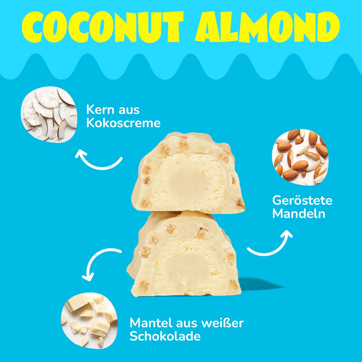 ahead Protein Riegel | Coconut Almond | 14x 45g Extra softer Protein Riegel mit cremigem Kern | Low Carb Eiweißriegel ohne Zuckerzusatz & ohne Palmöl 3