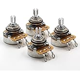 The Art of Tone Electric Guitar Parts Kit: Audio Taper CTS 500k Pot: Set of 4 (4X) Split Shaft, Replacement for Fender Potentiometer.