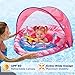 SwimSchool Lil' Mermaid Fabric Baby Boat, Splash and Play Activity Center, Extra-Wide Inflatable Pool Float with Canopy UFP50, 6 to 24 Months, Pink