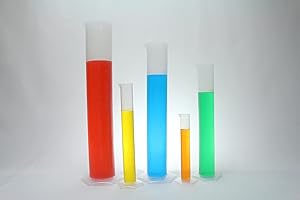 Plastic Graduated Cylinder Set, Including 50, 100, 250, 500 & 1000 ml (one of Each), Set of 5