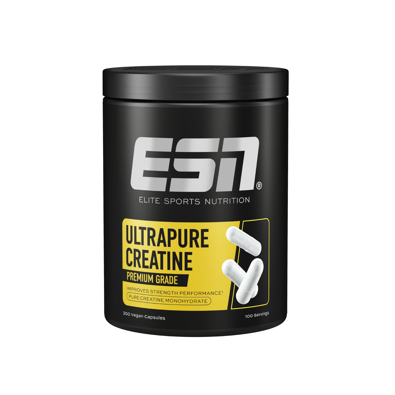 ESN Creatine Giga Caps, 300 Capsules, 0.77 lbs, 100 Servings Creatine Monohydrate - Vegan - Made in Germany, Laboratory Tested