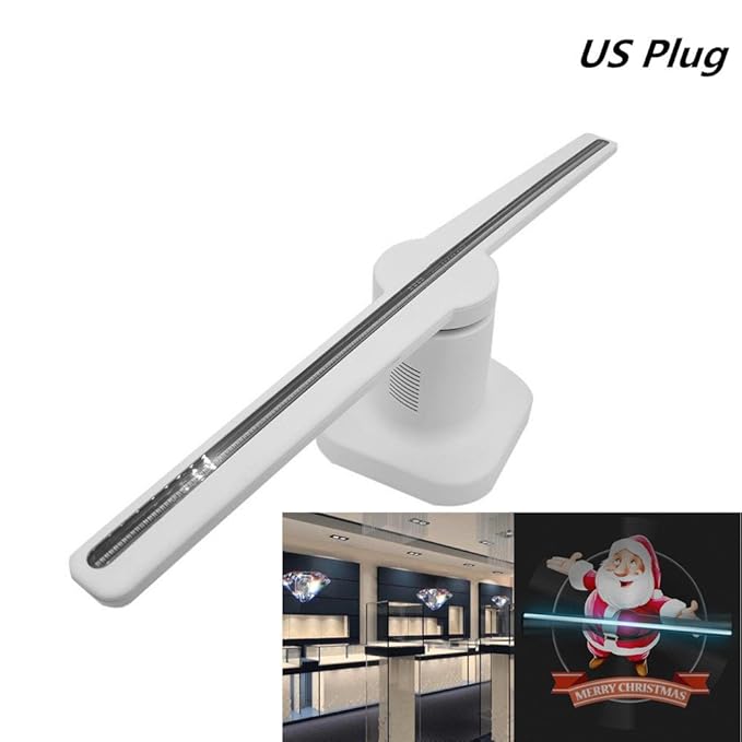 XuBa Holographische Projektor 42 CM 224LED 3D Beratung Player Hologramm Werbung Display Fan Weiß
