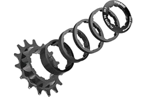 CooMeng 15T/16T/18T Single Speed Cogs Conversion Kit for Multi-Speed Bike to Dirt Jump/BMX, Aluminum Single Speed Cassette with Spacer and Locking Ring