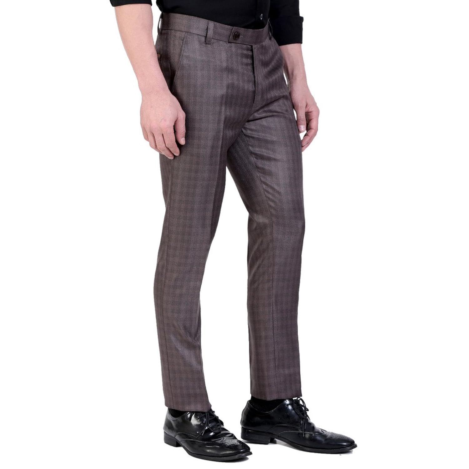 vandnam slim fit checks trouser