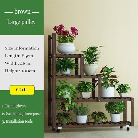 Planta De Flores,Estante para Plantas De Madera Multicapa Estante ...