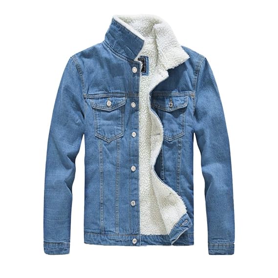 3xl sherpa lined denim jacket