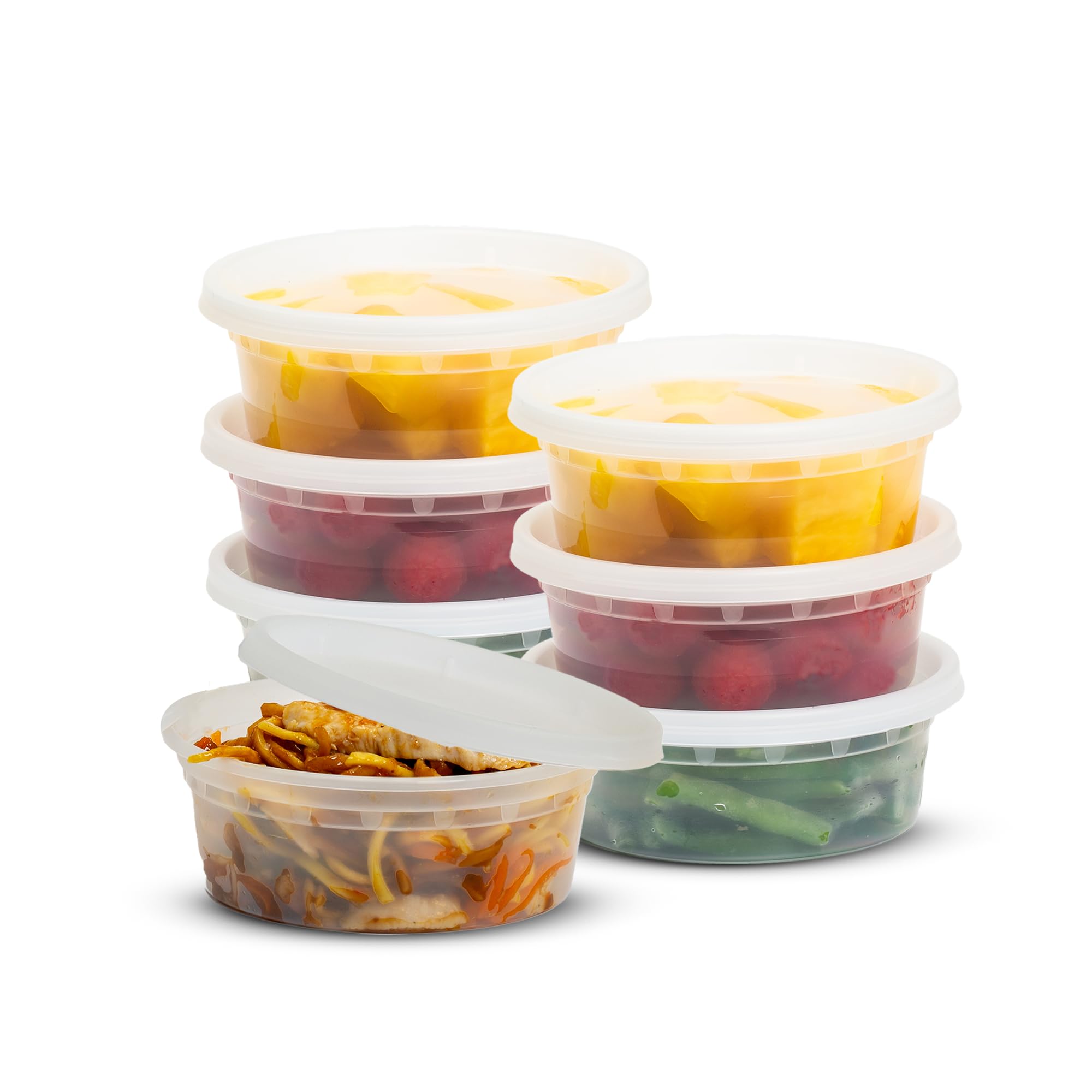 Small Food Containers with Lids 8 Ounces – 20 Pcs Durable Crack-Resistant Clear Round Food Containers with Lids -Microwave Safe Leak-Proof Meal Prep Containers - Perfect for Food Storage