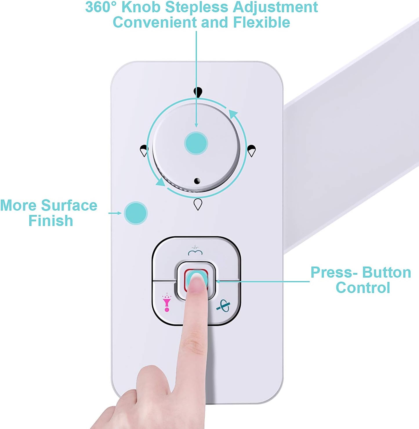 Bidet Attachment for Toilet UK- SAMODRA Non-Electric Cold Water Bidet Toilet Seat Attachment with Pressure Controls,Retractable Self-Cleaning Dual Nozzles for Frontal & Rear Wash - Image 3