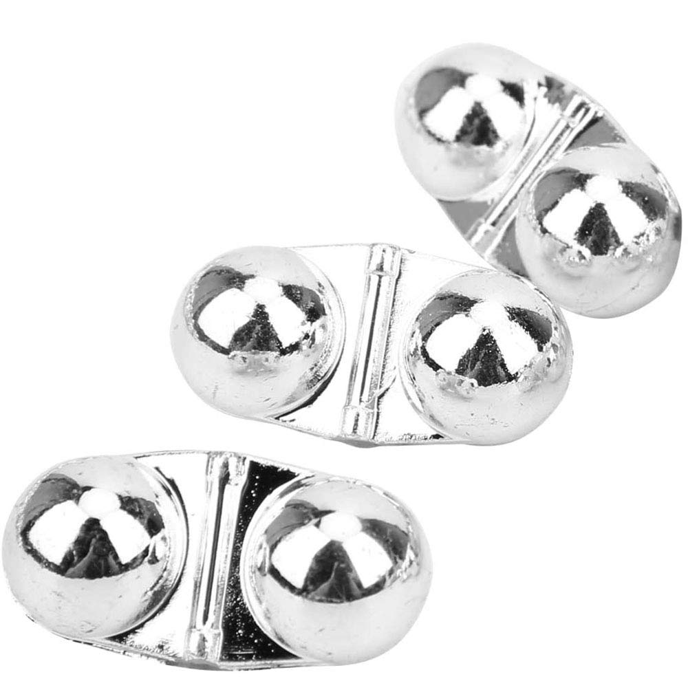 ANCLLO 10Pcs Fishing Double Rattle Portable Double Rattle Sea Fishing Attractor Bell Beads Accessory for Luring Fish (Silvery)