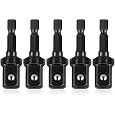 1/2 Impact Adapter 5Pcs Square Socket Bit Adapter Black Drill Socket Adapter Impact Socket Adapter Set For Impact Driver Automotive Diy Extension Socket Driver Bits Manual Impact Driver(1/2x50mm)
