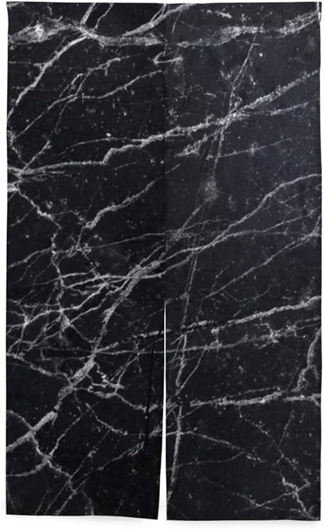 Amazon のれん 布 手作り 85x1cm 黒大理石の豪華な装飾パターンテクスチャ 目隠し 間仕切り ロング 暖簾 遮光 断熱 暖簾分け 支店 のれん 仕立て 代 暖簾 アイコン のれん オンライン通販