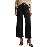 miduo Womens Casual Button Zipper High Waisted Straight Leg Wide Leg Corduroy Pants with Pockets Trousers