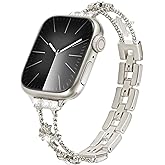 Grahied Starlight Diamond Watch Bands for Women Compatible with Apple Watch 38mm 40mm 41mm 42mm (S10/11) Cute Sparkle Cross Design Elegant Metal Bracelet for iWatch Series 11/10/9/8/7/6/5/4/SE 3/2/1