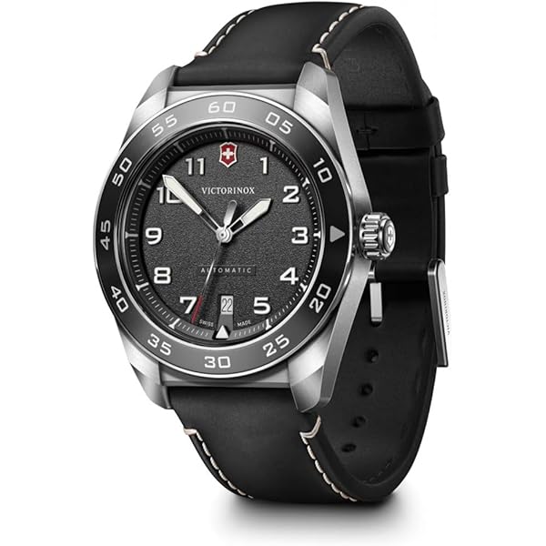 Amazon.com: Victorinox Swiss Army Quartz Black Dial Black Leather