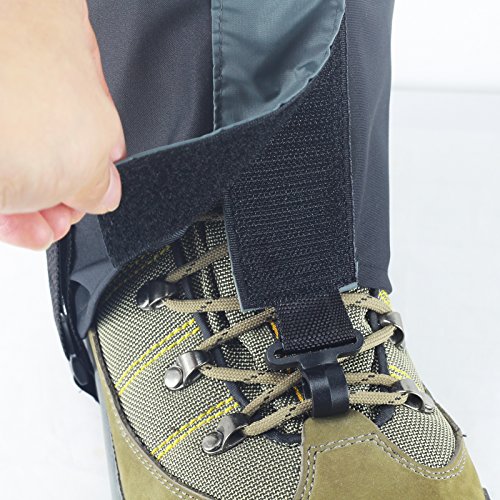 YUEDGE Waterproof Snow Boot Gaiters 600D Anti-Tear Oxford Fabric for Outdoor Hiking Walking Hunting Climbing Trimming Grass(Black)