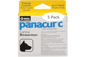 Panacur C Canine Dewormer Dogs 1 (3 Packets) Gram Each Packet Treats 10 lbs (Fivе Расk, Yellow)