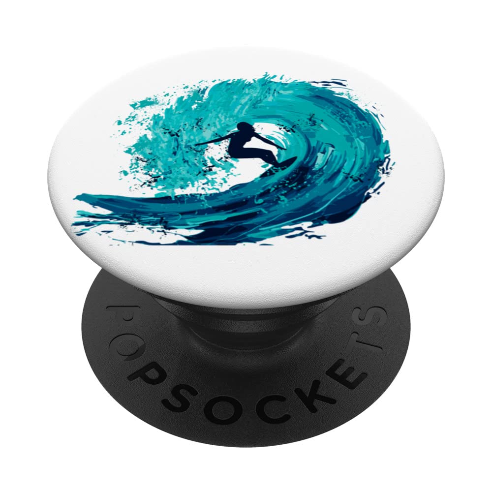 Surf surfer surfboard summer sea surfer female surfer PopSockets Swappable PopGrip