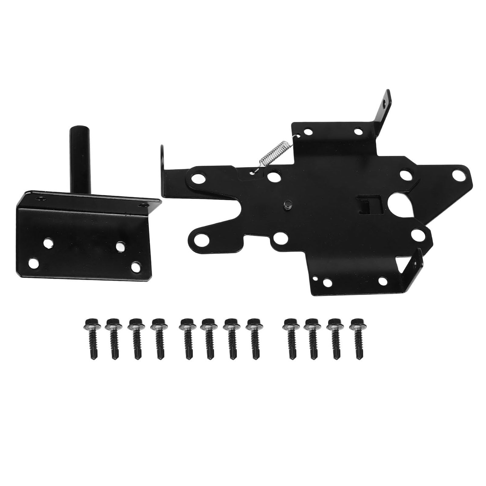 Self Locking Gate Latch with Screws Stainless Steel Fence Gate Lock Lever Type Door Latch Lock for Outdoor Garden Window Black