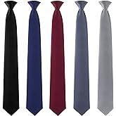 Haysandy Clip on Ties for Men Solid Color Men's 20 Inch Pretied Uniform Solid Color Clip on Tie Costume
