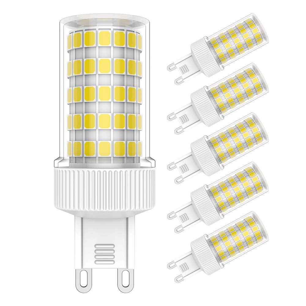 G9 10W LED Bulbs,800 LM,86 X 2835 LED SMD,Replace to 80W Halogen Bulbs,Cool White 6000K,Non-Dimmable,G9 Energy Saving Light Bulbs - Pack of 5