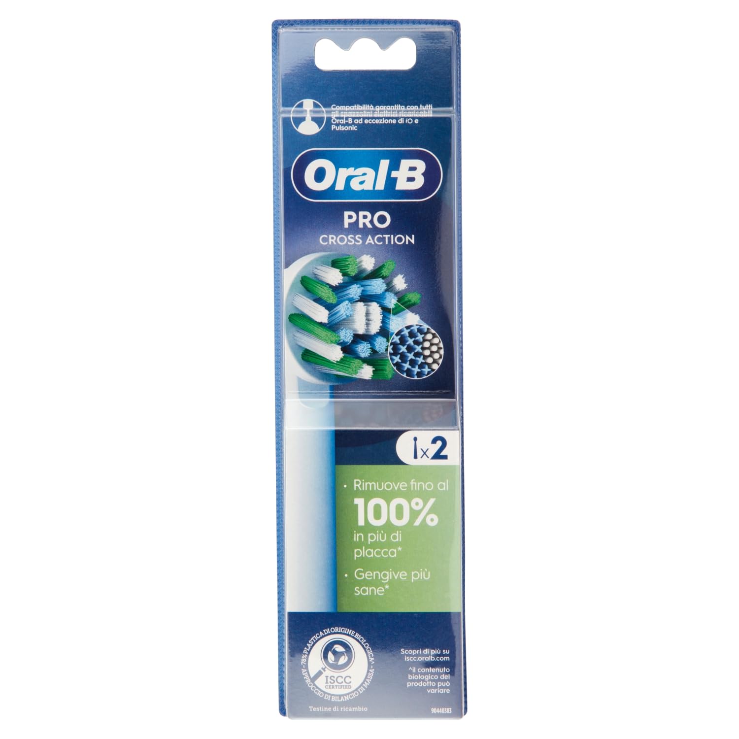 Oral-B Pro Cross Action Replacement Heads for Rechargeable Electric Toothbrush, Pack of 2