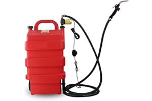 CAQEG 16 Gallon Portable Fuel Caddy Tank with 12V DC Automatic Gasoline Fuel Transfer Pump with Forward and Reverse Pumping for Gasoline, Diesel, Kerosene & More