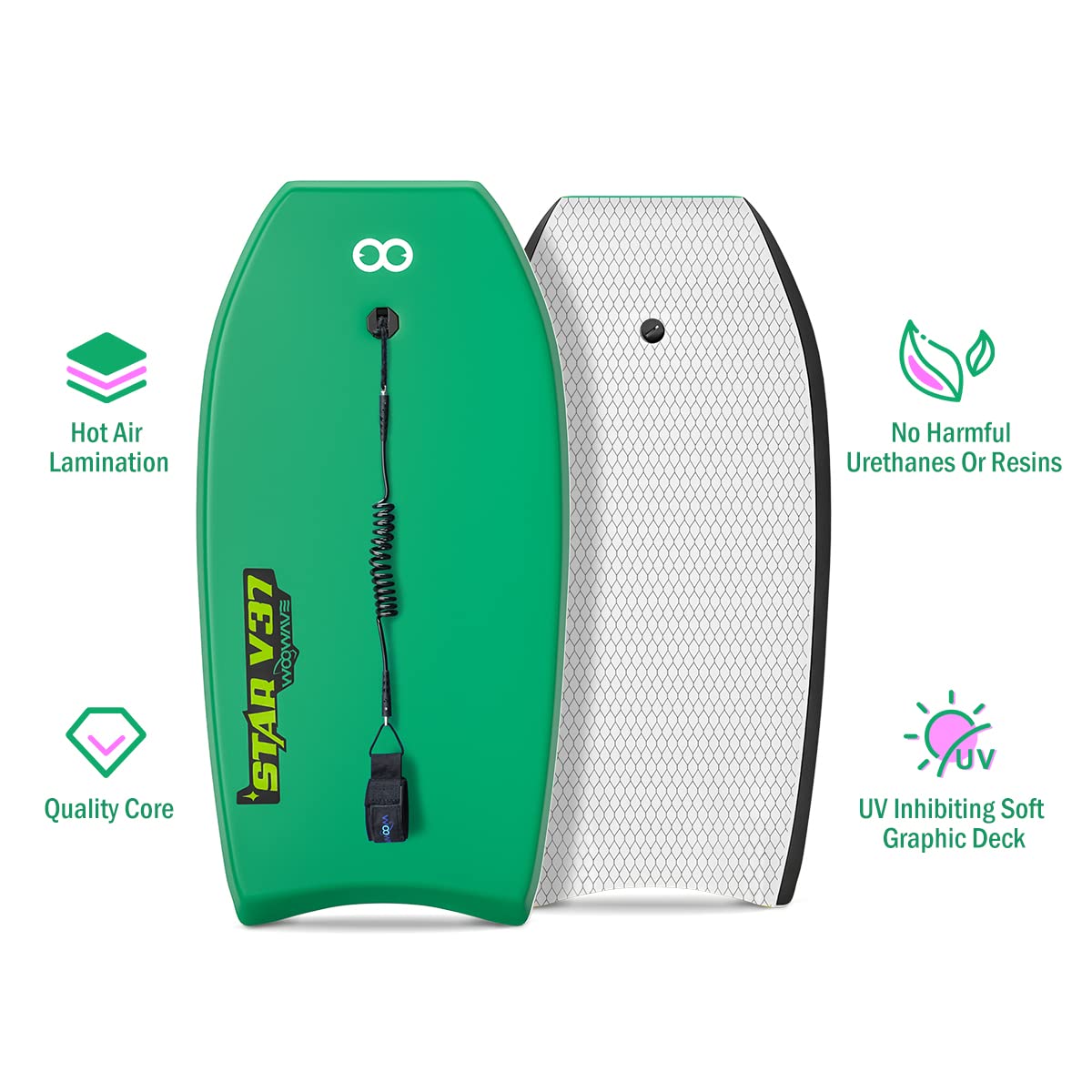 Mua WOOWAVE Bodyboard 33-inch/37-inch/42-inch Premium IXPE Body Board ...