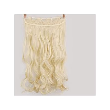 Amazon Com 5 Clips Synthetic Hair Long Straight Blonde Clip In