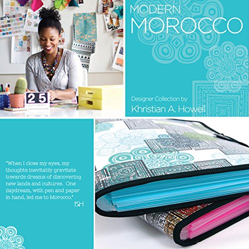 DocIt Modern Morocco 7 Pocket Expanding File Folder for Letter Size Document Storage, Fits Standard File Drawers, Blue (00929-BL) - Thumbnail 3