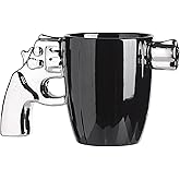 Cintoko Novelty Ceramic Cool Gun Mug for Men, 12OZ Porcelain Pistol Design Coffee Mug, Gifts for Gun Lovers