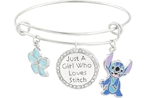 RONGJI JEWELRY Ohana Means Family Stitch Keychain - Stitch Key Chain Gift Ohana Jewelry for Women Boys Girls Stitch Lover