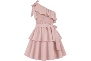 Danna Belle Girls Dress One Shoulder Ruffle Tiered Layer Summer Party Dress Gifts Size 5-14