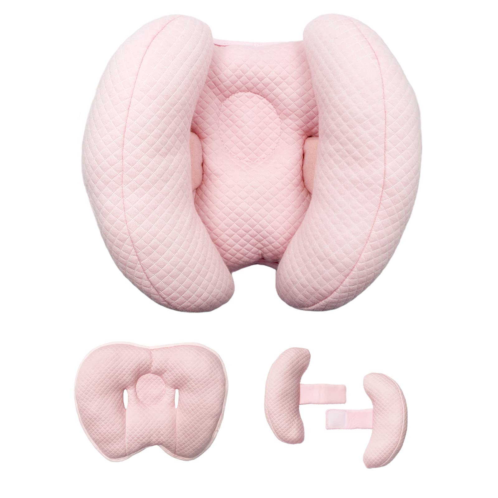 Photo 1 of Yufiova Upgrade 2 in 1 Baby Travel Pillow - Banana Shape Adjustable Baby Head Neck Support Car Seat Insert Pillow for Kids,Headrest Pillows for Cars, Pink