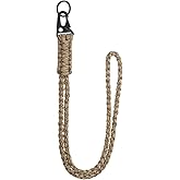 YELARXI Paracord Lanyard, 550 Keychain Lanyard Heavy Duty Necklace Keychains Braided Wrist Strap for Men Women Outdoor Activity Survival Keys Whistle Rope ID Badges (Camouflage