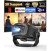 Magcubic Smart Projector 2K Support, Portable Projector with WiFi 5 and Bluetooth 5.0, Voice Control, Auto Keystone, Built-in