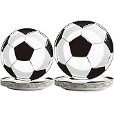 gisgfim 48 PCS Soccer Plates Party Decorations Paper Plates 9 Inch and 7 Inch, Soccer Theme Party Supplies Disposable Dessert Dinner Tableware for Soccer Birthday Party