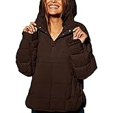 LNKQA Womens's Lightweight Down Coat Long Sleeve Button Quilted Pullover Puffer Jacket Packable Hooded Winter Coat
