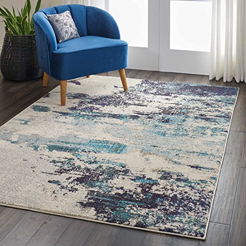 Nourison Celestial Area Rug, 5'3" x 7'3", Ivory Teal Blue