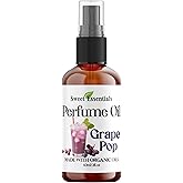 Sweet Essentials Grape Pop | Fragrance/Perfume Oil | 2oz Made with Organic Oils - Spray on Perfume Oil - Alcohol & Preservative Free