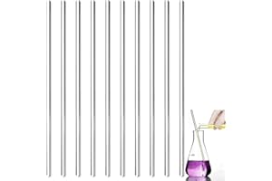HOAOH 10 Pieces 20cm Glass Stirring Rods Glass Stir Rods Stick for for Stir Hot Cold Beverages Cocktails Drinks Mixtures, Lab