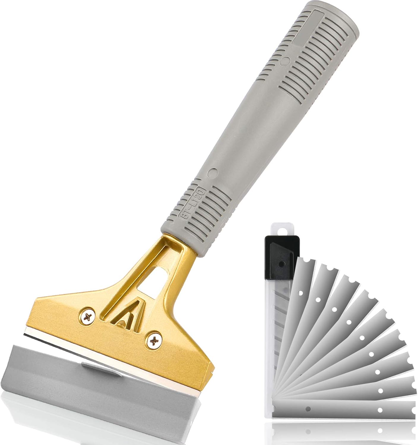 Razor Blade Scraper, 4 Inch Scraper Tool with 10pcs Extra Metal Blades, Multi Purpose Heavy Duty Scraper for Window, Glass, Floor, Wall, Stove, Paint, Caulk, Labels, Adhesive, Sticker by UnikPoint