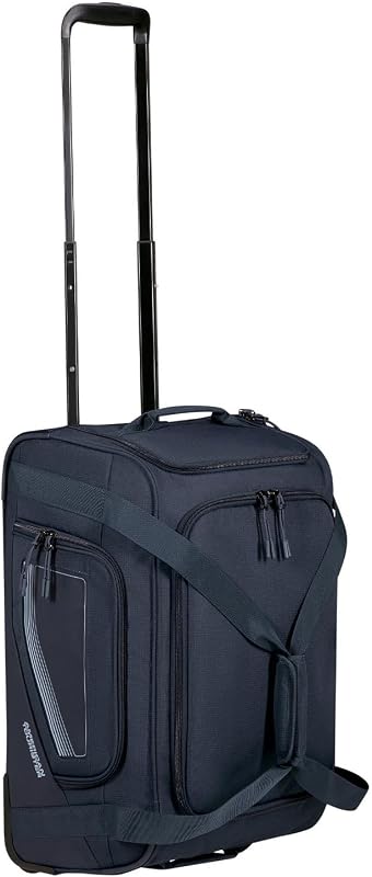 City Racer - Borsone con Ruote 55 cm, 50 L - Bagaglio a Mano con Ampio Spazio e Scomparto Scarpe - Idrorepellente, Smart Sleeve, Resistente - Blu (Navy)