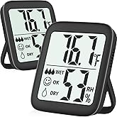 Antonki 2 Pack Room Thermometer for Home, Indoor Hygrometer Humidity Meter Gauge, Digital Temperature and Humidity Sensor Mon