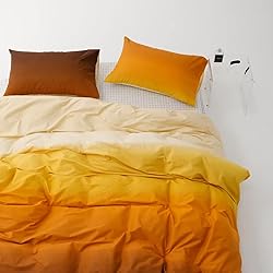 Cottonight Orange Gradient Comforter Set Queen