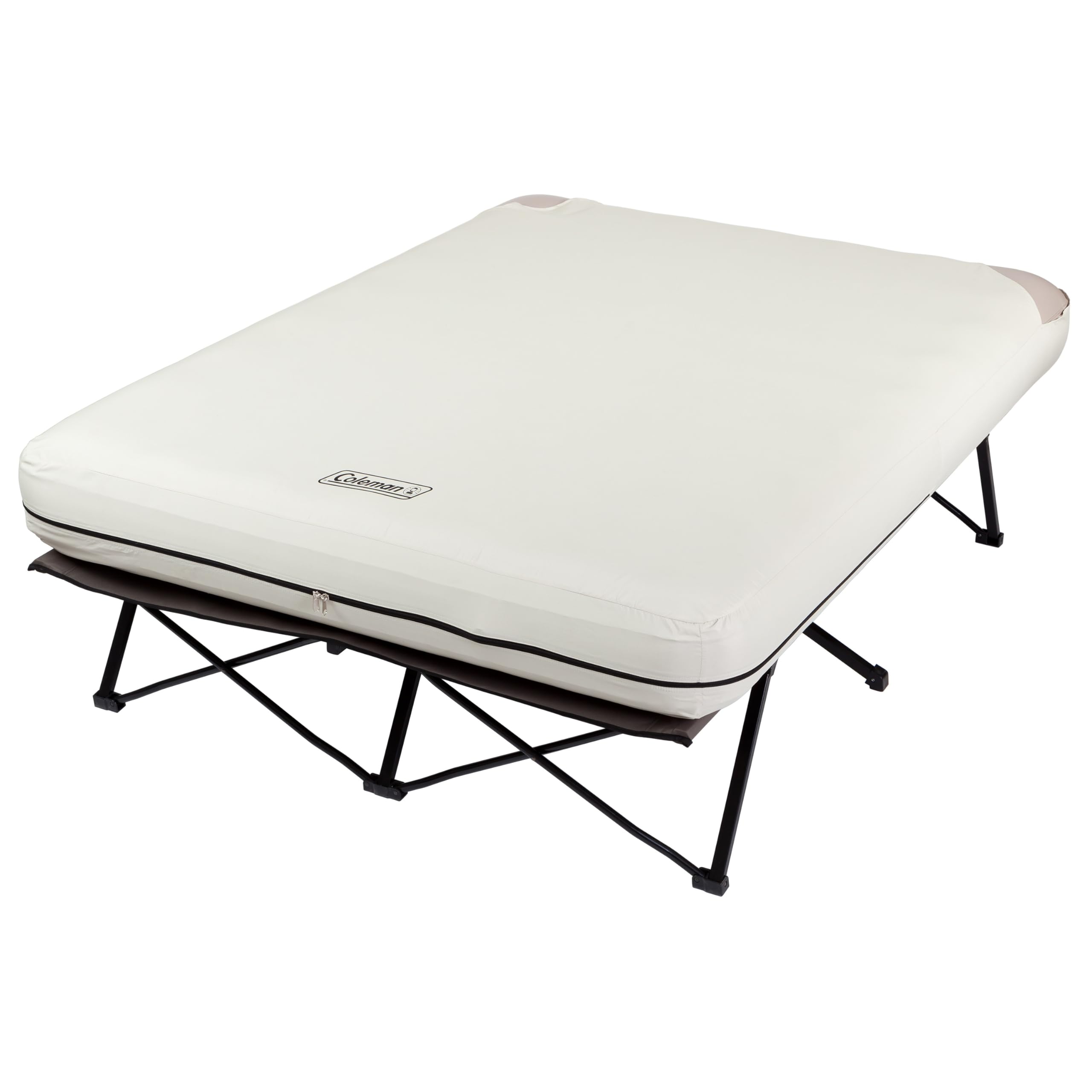 Photo 1 of Coleman Queen-Size Airbed Cot Combination, Folding Air Mattress with Steel Frame & Side Table, Battery Pump Included, Great for Camping, Lounging, Elevated Sleeping, Guests, & More