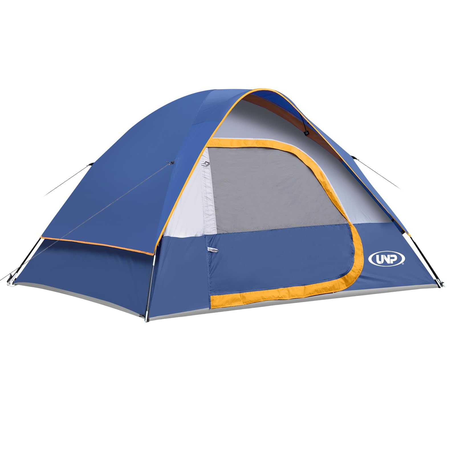 Photo 1 of UNP Camping Tent 4 Person, Waterproof Windproof Tent with Rainfly Easy Set Up Portable Dome Tents for Camping (Navy Blue)