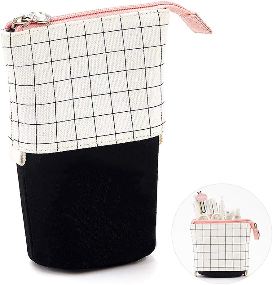 Rolin Roly Transformer Pencil Case Telescopic Pencil Pouch Canvas Pen Holder Stationery Storage Holder Cute Makeup Pouch Organizer with Zip for Adults